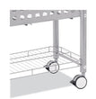 File Cart with Open Top, Metal, 1 Shelf, 2 Bins, 28.25" x 13.75" x 27.38", Matte Gray OrdermeInc OrdermeInc