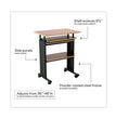 Muv Stand-Up Adjustable-Height Desk, 29.5" x 22" x 35" to 49", Cherry/Black OrdermeInc OrdermeInc