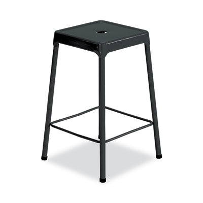 Counter-Height Steel Stool, Backless, Supports Up to 250 lb, 25" Seat Height, Black OrdermeInc OrdermeInc