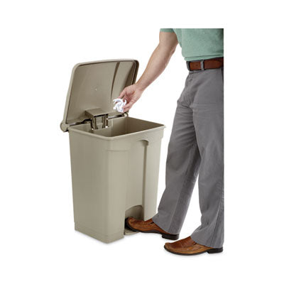 Large Capacity Plastic Step-On Receptacle, 17 gal, Plastic, Tan OrdermeInc OrdermeInc