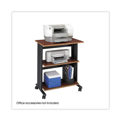 Muv Three Level Machine Cart/Printer Stand, Engineered Wood, 3 Shelves, 29.5" x 20" x 35", Cherry/Black OrdermeInc OrdermeInc