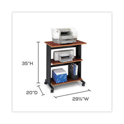 Muv Three Level Machine Cart/Printer Stand, Engineered Wood, 3 Shelves, 29.5" x 20" x 35", Cherry/Black OrdermeInc OrdermeInc