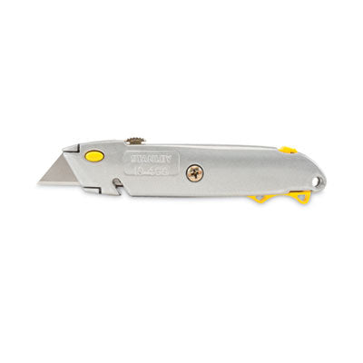 Stanley® Quick-Change Utility Knife with Twine Cutter and (3) Retractable Blades, 6" Metal Handle, Gray