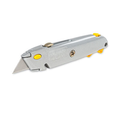 Quick-Change Utility Knife with Twine Cutter and (3) Retractable Blades, 6" Metal Handle, Gray, 6/Box OrdermeInc OrdermeInc