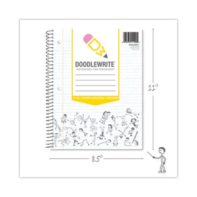 DoodleWrite Notebooks, 1-Subject, Medium/College Rule, White Cover, (60) Sheets, 24/Carton, Ships in 4-6 Business Days - OrdermeInc