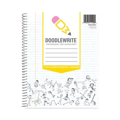 DoodleWrite Notebooks, 1-Subject, Medium/College Rule, White Cover, (60) Sheets, 24/Carton, Ships in 4-6 Business Days - OrdermeInc