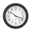 UNIVERSAL OFFICE PRODUCTS Whisper Quiet Clock, 12" Overall Diameter, Black Case, 1 AA (sold separately)