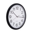 UNIVERSAL OFFICE PRODUCTS Round Wall Clock, 13.5" Overall Diameter, Black Case, 1 AA (sold separately)