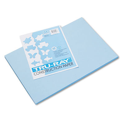 PACON CORPORATION Tru-Ray Construction Paper, 76 lb Text Weight, 12 x 18, Sky Blue, 50/Pack - OrdermeInc