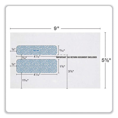 W-2 Gummed Seal Double-Window Envelopes, Commercial Flap, Gummed Closure, 5.63 x 9, White, 24/Pack OrdermeInc OrdermeInc