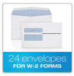 W-2 Gummed Seal Double-Window Envelopes, Commercial Flap, Gummed Closure, 5.63 x 9, White, 24/Pack OrdermeInc OrdermeInc