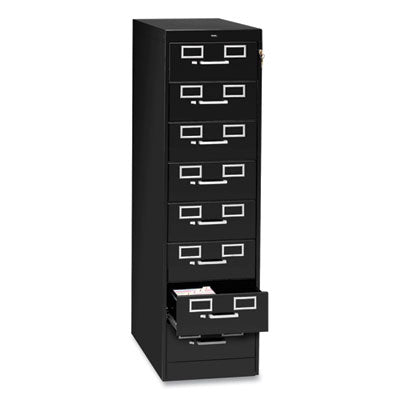 Eight-Drawer Multimedia/Card File Cabinet, Black, 15" x 28.5" x 52" OrdermeInc OrdermeInc