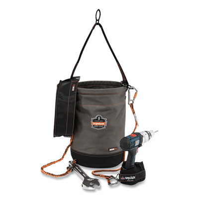 Arsenal 5960T Canvas Hoist Bucket and Top with D-Rings, 12.5 x 12.5 x 17, Gray - OrdermeInc