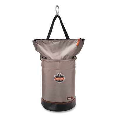 Arsenal 5973 Hoist Bucket Tool Bag with D-Rings and Zipper Top, 12.5 x 12.5 x 17, Gray - OrdermeInc