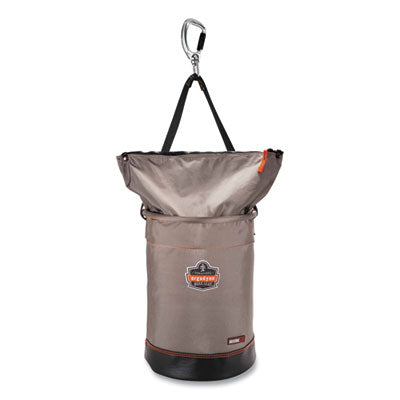 Arsenal 5974 Hoist Bucket Tool Bag w/ Swiveling Carabiner and Zipper Top, 12.5 x 12.5 x 17, Gray - OrdermeInc