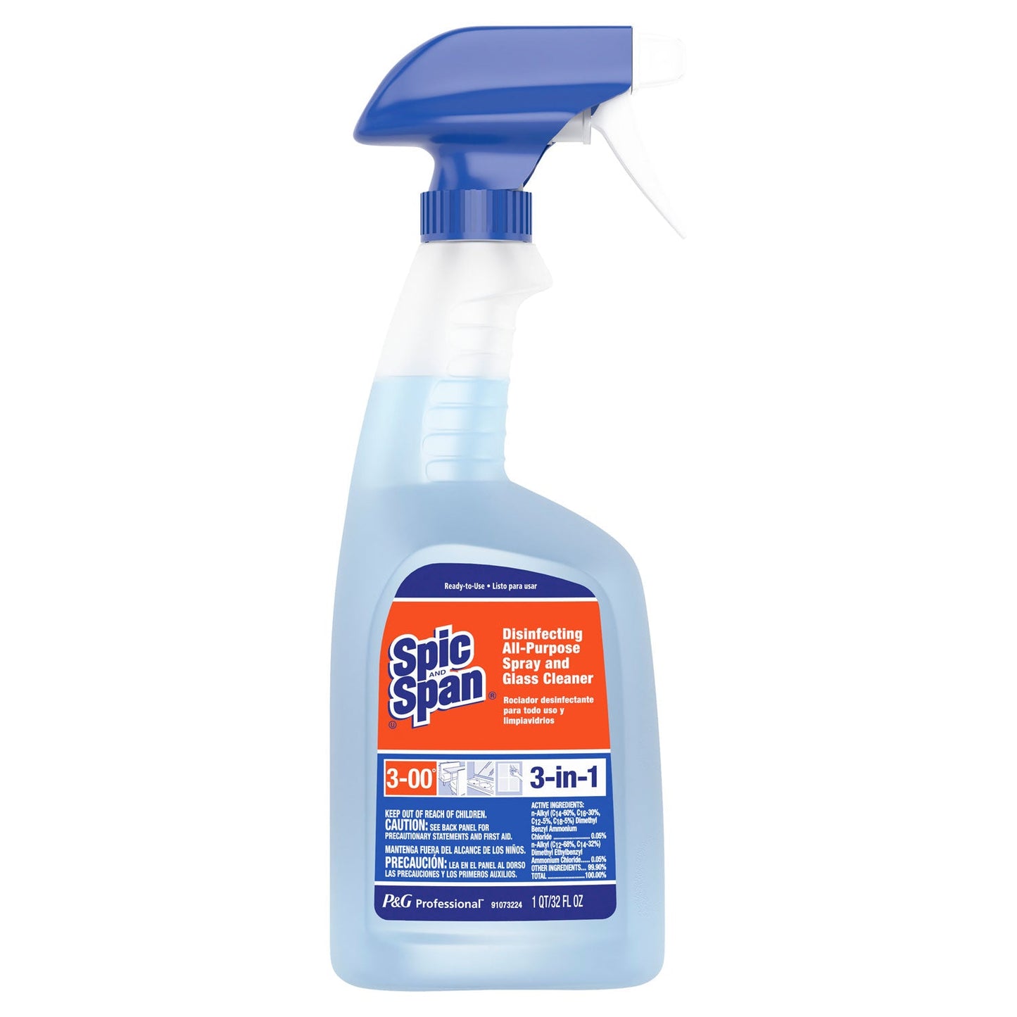 Disinfecting All-Purpose Spray and Glass Cleaner, Fresh Scent, 32 oz Spray Bottle, 8/Carton - OrderMe