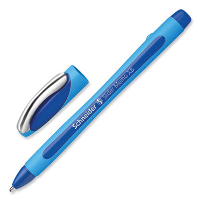 SCHNEIDER Slider Memo XB Ballpoint Pen, Stick, Extra-Bold 1.4 mm, Blue Ink, Blue/Light Blue Barrel, 10/Box - OrdermeInc