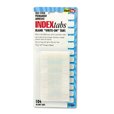 REDI-TAG CORPORATION Legal Index Tabs, Customizable: Handwrite Only, 1/5-Cut, White, 1" Wide, 104/Pack - OrdermeInc
