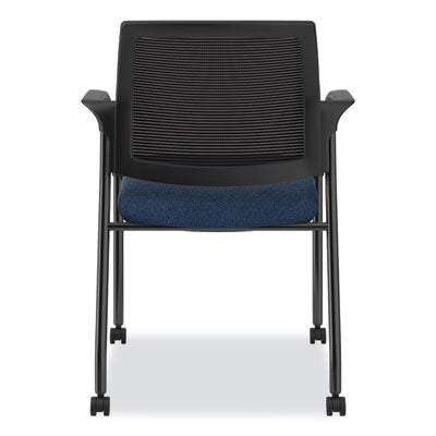Ignition Series Guest Chair with Arms, 25" x 21.75" x 33.5", Navy Seat, Black Back, Black Base, Ships in 7-10 Business Days OrdermeInc OrdermeInc