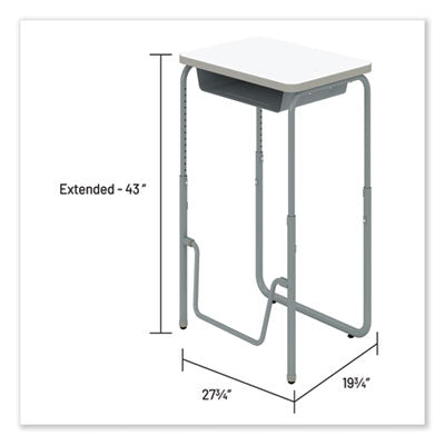 AlphaBetter 2.0 Height-Adjust Student Desk with Pendulum Bar, 27.75 x 19.75 x 29 to 43, Dry Erase, Ships in 1-3 Business Days OrdermeInc OrdermeInc