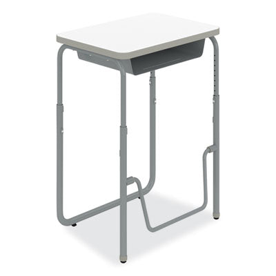 AlphaBetter 2.0 Height-Adjust Student Desk with Pendulum Bar, 27.75 x 19.75 x 29 to 43, Dry Erase, Ships in 1-3 Business Days OrdermeInc OrdermeInc