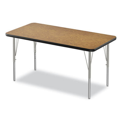 Height-Adjustable Activity Tables, Rectangular, 48w x 24d x 10h, Medium Oak, 4/Pallet OrdermeInc OrdermeInc