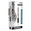 Zebra® F-402 Ballpoint Pen, Retractable, Fine 0.7 mm, Black Ink, Stainless Steel/Black Barrel - OrdermeInc