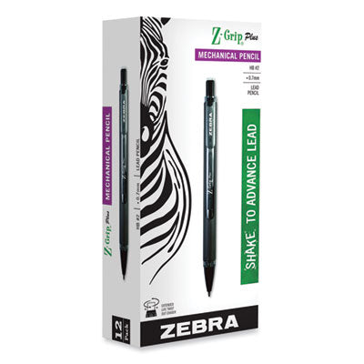 Zebra® Z-Grip Plus Mechanical Pencil, 0.7 mm, HB (#2), Black Lead, Assorted Barrel Colors, Dozen OrdermeInc OrdermeInc