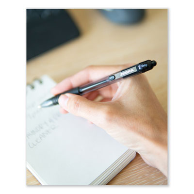 Z-Grip Ballpoint Pen, Retractable, Medium 1 mm, Black Ink, Clear/Black Barrel, 12/Pack OrdermeInc OrdermeInc