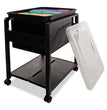 ADVANTUS CORPORATION Folding Mobile File Cart, Plastic, 1 Shelf, 1 Bin, 14.5" x 18.5" x 21.75", Black