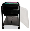 ADVANTUS CORPORATION Folding Mobile File Cart, Plastic, 1 Shelf, 1 Bin, 14.5" x 18.5" x 21.75", Black