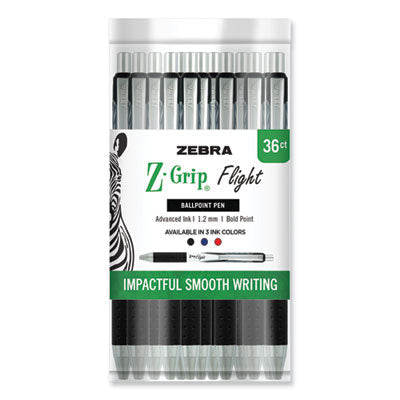 Zebra® Z-Grip Flight Ballpoint Pen, Retractable, Bold 1.2 mm, Assorted Ink and Barrel Colors, 36/Pack OrdermeInc OrdermeInc