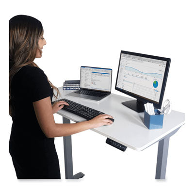 Electric Height Adjustable Standing Desk, 48 x 23.6 x 28.7 to 48.4, White, Ships in 1-3 Business Days OrdermeInc OrdermeInc