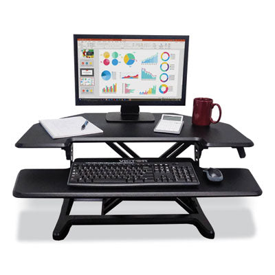 Height Adjustable Corner Standing Desk with Keyboard Tray, 36 x 20 x 0 to 20, Black, Ships in 1-3 Business Days OrdermeInc OrdermeInc