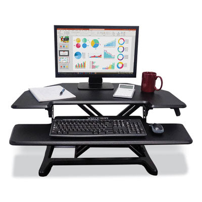 High Rise Height Adjustable Compact Standing Desk with Keyboard Tray, 32.5 x 25 x 19, Black, Ships in 1-3 Business Days OrdermeInc OrdermeInc