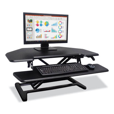Height Adjustable Corner Standing Desk with Keyboard Tray, 36 x 20 x 0 to 20, Black, Ships in 1-3 Business Days OrdermeInc OrdermeInc