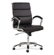 ALERA Alera Neratoli Mid-Back Slim Profile Chair, Faux Leather, Supports Up to 275 lb, Black Seat/Back, Chrome Base