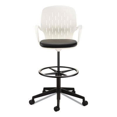 Shell Extended-Height Chair, Max 275 lb, 22" to 32" High Black/White Seat, White Back, Black Base, Ships in 1-3 Business Days OrdermeInc OrdermeInc