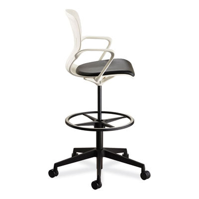 Shell Extended-Height Chair, Max 275 lb, 22" to 32" High Black/White Seat, White Back, Black Base, Ships in 1-3 Business Days OrdermeInc OrdermeInc