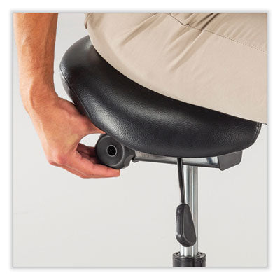 Saddle Seat Lab Stool, Backless, Supports Up to 250 lb, 21.25"-26.25" High Black Seat, Black Base, Ships in 1-3 Business Days OrdermeInc OrdermeInc