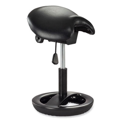 Twixt Sitting-Height Saddle Seat Stool, Backless, Max 300lb, 19" to 24" High Seat,Black Seat/Base, Ships in 1-3 Business Days OrdermeInc OrdermeInc