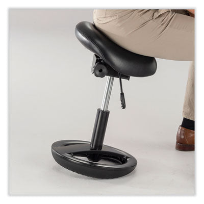 Twixt Sitting-Height Saddle Seat Stool, Backless, Max 300lb, 19" to 24" High Seat,Black Seat/Base, Ships in 1-3 Business Days OrdermeInc OrdermeInc