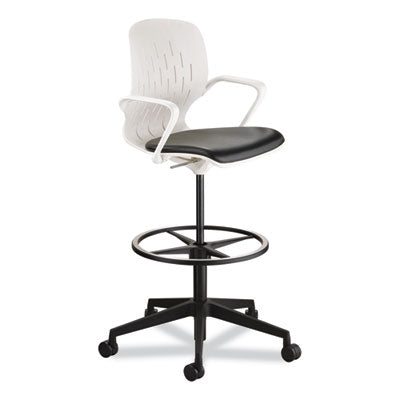 Shell Extended-Height Chair, Max 275 lb, 22" to 32" High Black/White Seat, White Back, Black Base, Ships in 1-3 Business Days OrdermeInc OrdermeInc