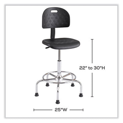 Workfit Economy Industrial Chair, Up to 400 lb, 22" to 30" High Black Seat/Back, Silver Base, Ships in 1-3 Business Days OrdermeInc OrdermeInc