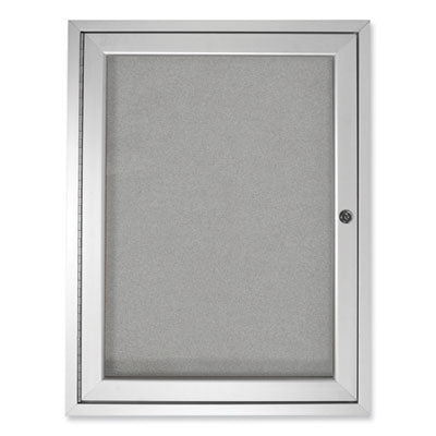 1 Door Enclosed Vinyl Bulletin Board with Satin Aluminum Frame, 24 x 36, Silver Surface OrdermeInc OrdermeInc