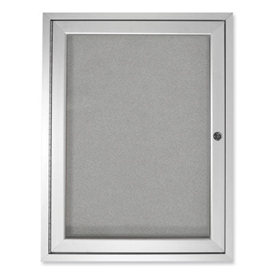 1 Door Enclosed Vinyl Bulletin Board with Satin Aluminum Frame, 30 x 36, Silver Surface OrdermeInc OrdermeInc