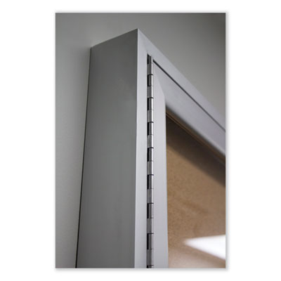 1 Door Enclosed Natural Cork Bulletin Board with Satin Aluminum Frame, 18 x 24, Tan Surface OrdermeInc OrdermeInc