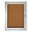 1 Door Enclosed Natural Cork Bulletin Board with Satin Aluminum Frame, 30 x 36, Tan Surface OrdermeInc OrdermeInc