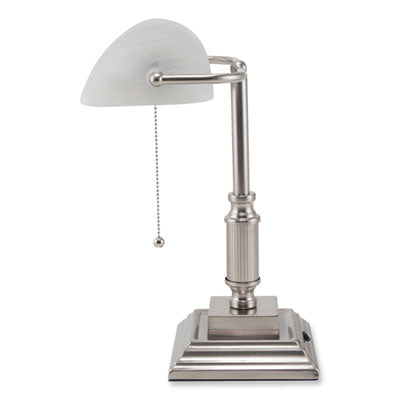 LED Bankers Lamp with Frosted Shade, 14.75" High, Brushed Nickel, Ships in 4-6 Business Days OrdermeInc OrdermeInc