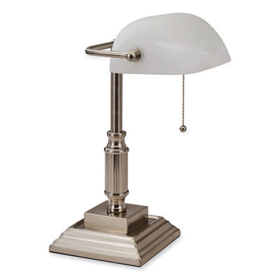 LED Bankers Lamp with Frosted Shade, 14.75" High, Brushed Nickel, Ships in 4-6 Business Days OrdermeInc OrdermeInc